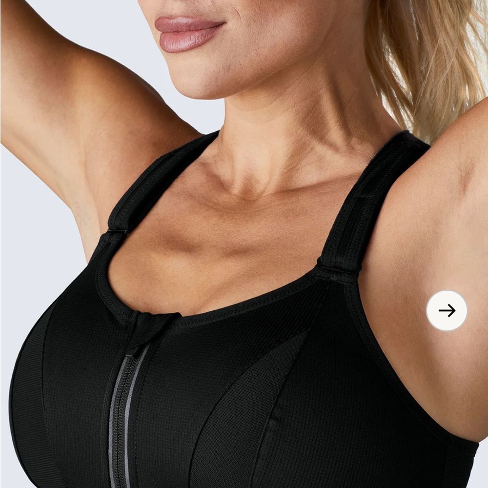 SHEFIT Black Sports Bra with Wide Straps and Scoop Neck